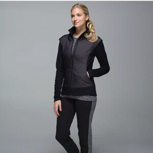 Lululemon Jacket Womens 4 Snug Sprinter Heathered Black Running Cozy Outdoor
